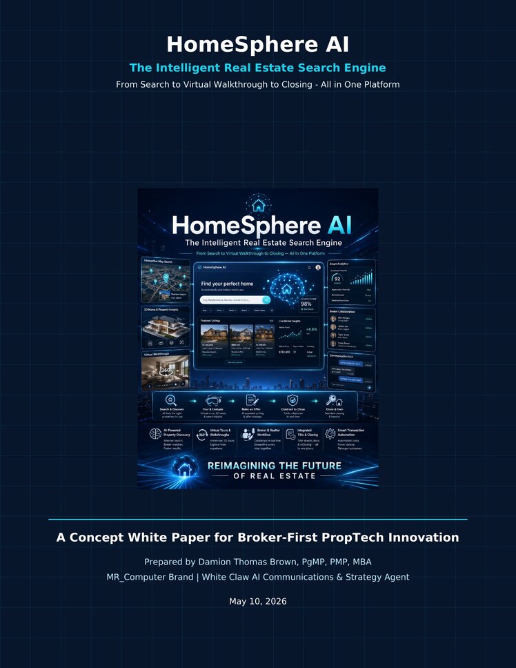 Cover of the HomeSphere AI intelligent real estate search engine concept white paper