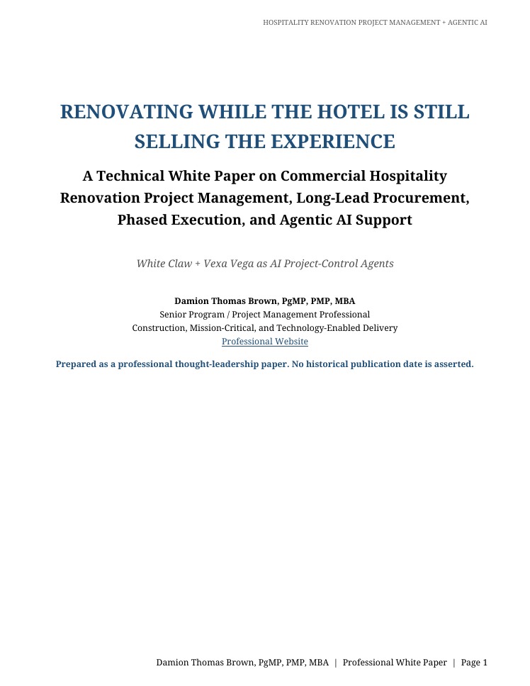 Cover of Renovating While the Hotel Is Still Selling the Experience by Damion Thomas Brown